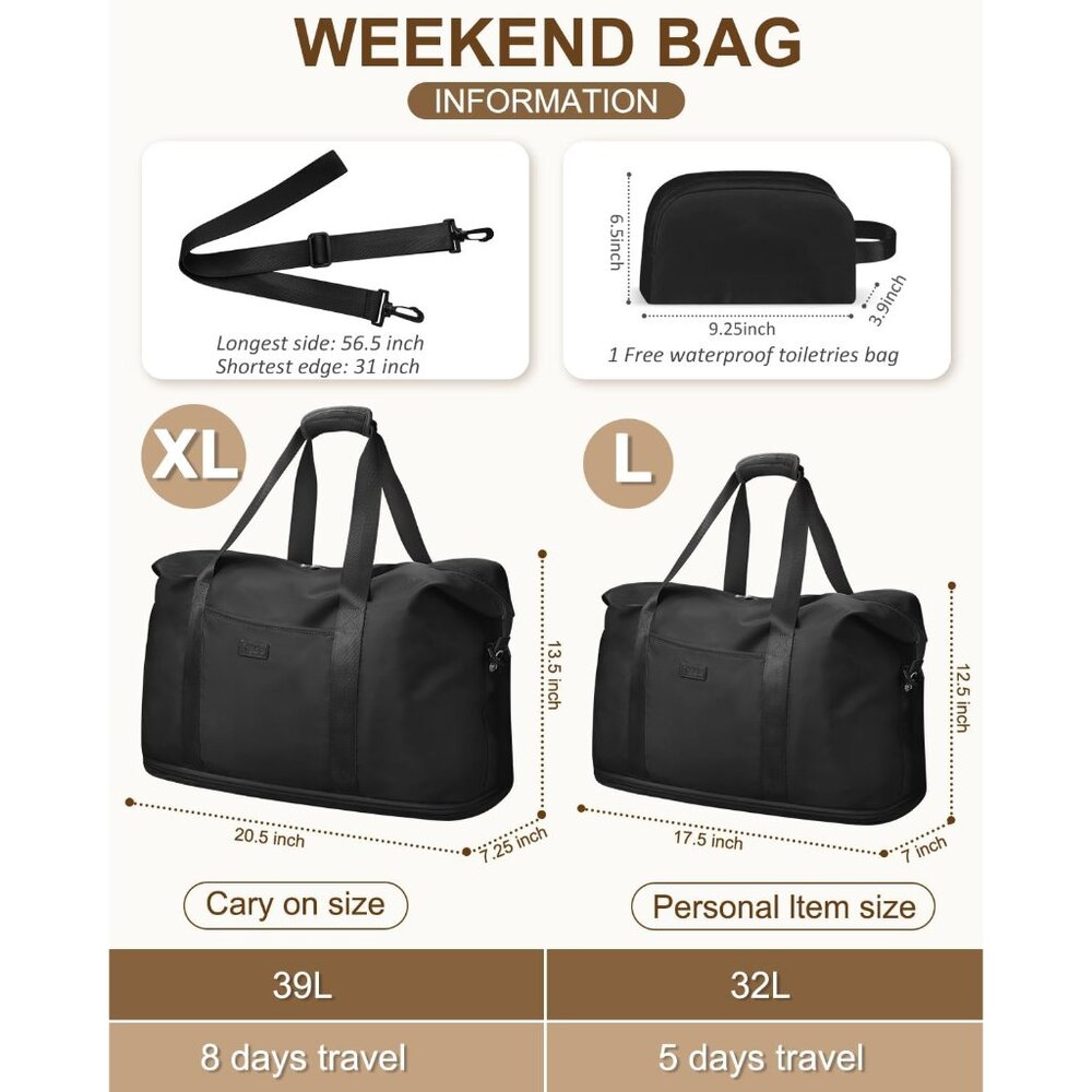 Versatile Expandable Weekender Bag With Free Toil… - image 2